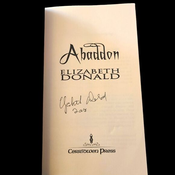 Signed Copy Abbadon by Elizabeth‎ Donald (Renowned Horror Author) - Picture 3 of 7